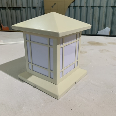 Đèn Trụ Cổng Vuông D200mm LED-E27 Chất liệu Inox Sơn theo yêu cầu