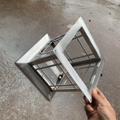 Đèn Trụ Cổng Vuông D200mm LED-E27 Chất liệu Inox Sơn theo yêu cầu