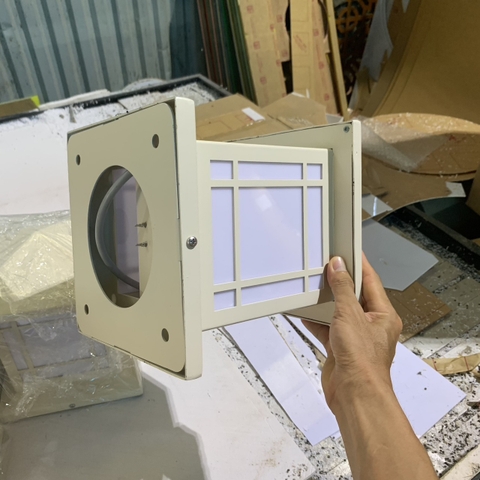 Đèn Trụ Cổng Vuông D200mm LED-E27 Chất liệu Inox Sơn theo yêu cầu