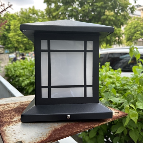 Đèn Trụ Cổng Vuông D300mm LED-E27 Chất liệu Inox Sơn theo yêu cầu