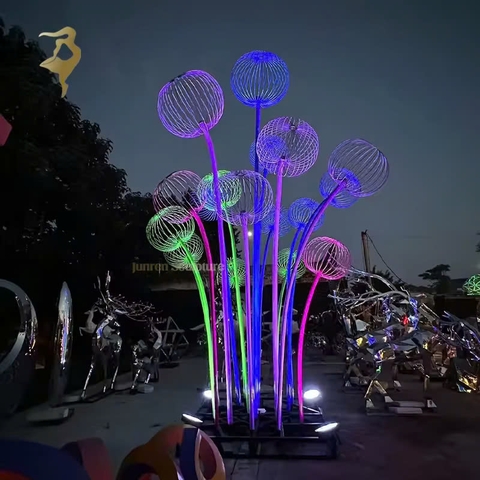Trụ Cột Đèn LED Kiểu dáng Chùm Hoa Bồ Công Anh Tròn phát sáng đổi màu cho phố đi bộ