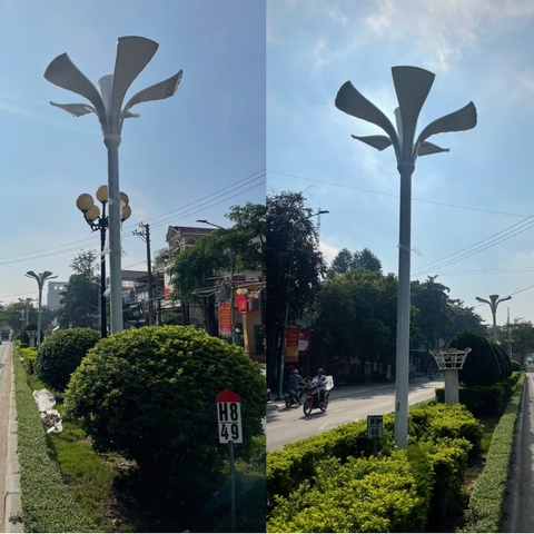 Trụ Cột Và Đèn LED Bông Hoa 5 Cánh Đẹp Lạ cho Công trình chỉnh trang hệ thống chiếu sáng đô thị