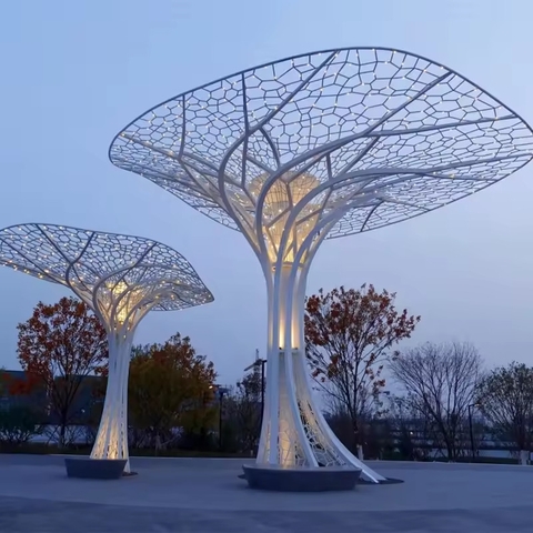 Trụ Đèn Deco Kiểu Cây Xanh 1 Tán To Khổng Lồ ZALAA RGB đổi màu cho Công viên vườn ánh sáng công cộng