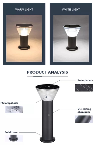 Trụ Đèn Thảm Cỏ Sân Vườn Năng Lượng Mặt Trời ZALAA ZG-CPD3004