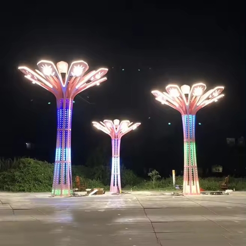 Trụ Đèn Trang Trí Rgb ZALAA Chiếu Sáng Cho Dự Án Công Viên Ánh Sáng Kiểu Hoa Ly - LED Tree Lights