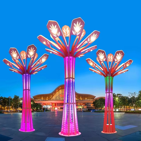 Trụ Đèn Trang Trí Rgb ZALAA Chiếu Sáng Cho Dự Án Công Viên Ánh Sáng Kiểu Hoa Ly - LED Tree Lights