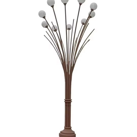 Trùm Cột Đèn nhiều tay bóng đầu quả cầu ZALAA Đẹp Lạ Giải pháp trang trí nghệ thuật cho sân vườn công viên