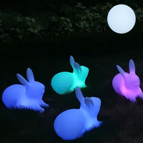 Vườn Ánh Sáng mùa thu với đèn led trang trí hình Con Thỏ và hình Trăng Sao phát sáng Zalaa cho các Dự án chiếu sáng mới