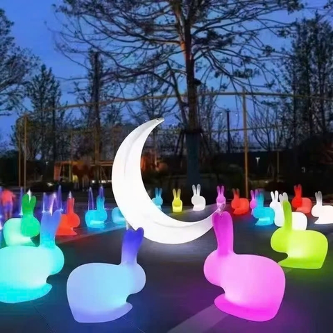 Vườn Ánh Sáng mùa thu với đèn led trang trí hình Con Thỏ và hình Trăng Sao phát sáng Zalaa cho các Dự án chiếu sáng mới