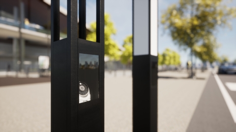 Cột Đèn LED Cảnh Quan có vị trí lắp đặt Camera dành cho khuôn viên công trình khu đô thị, penhouse...