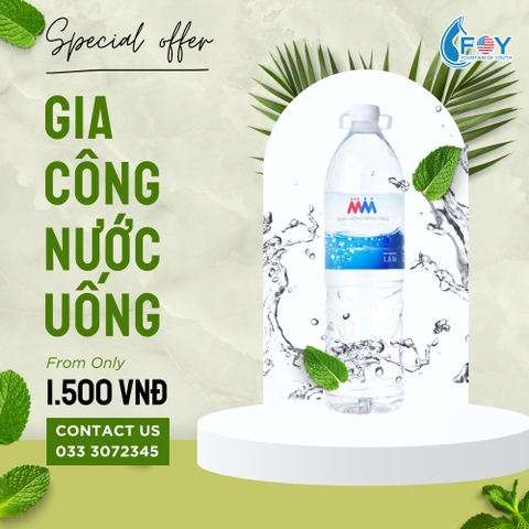 Gia công Nước Uống Đóng Chai MM Mega Market 1.5Lít