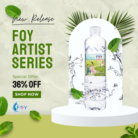 Gia công nước khoáng ion kiềm đóng chai FOY Artist 520ml