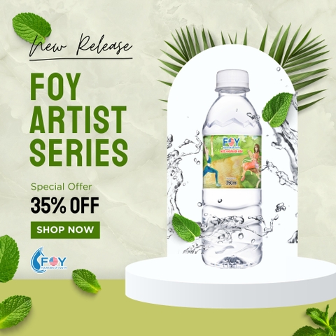 Gia công nước khoáng ion kiềm đóng chai FOY Artist 350ml