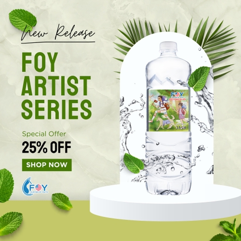 Gia công nước khoáng ion kiềm đóng chai FOY Artist 1.5L