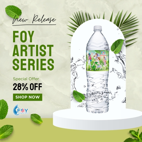 Gia công nước khoáng ion kiềm đóng chai FOY Artist 1.5L