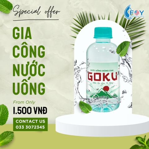 Gia công Nước uống đóng chai GOKU 500ml