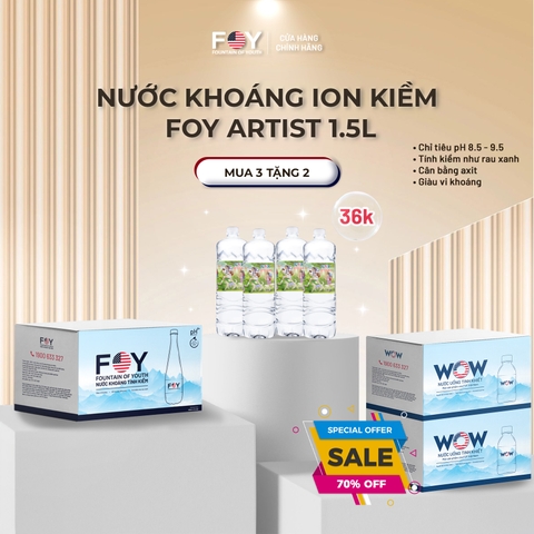 Nước Khoáng ION Kiềm 1.5L FOY (Thùng 12 chai)