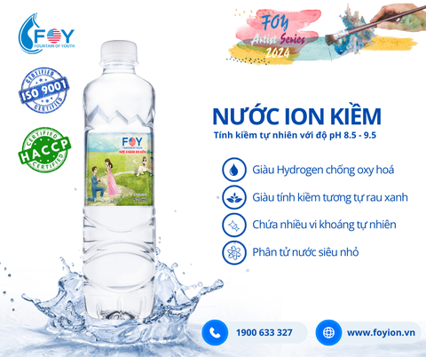 Nước khoáng ion kiềm 520ml FOY Artist (Thùng 24 chai)