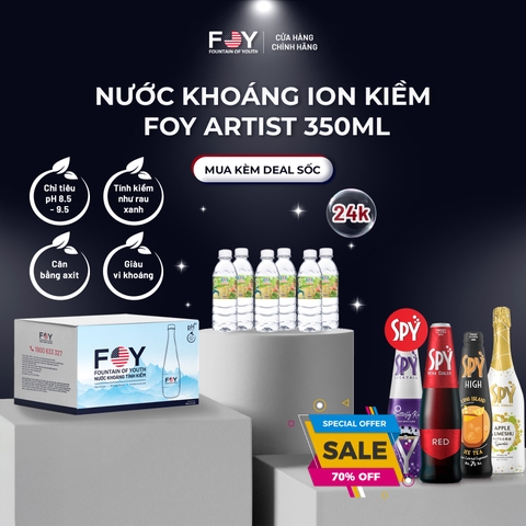 Nước khoáng ion kiềm 350ml FOY Artist (Thùng 24 chai)