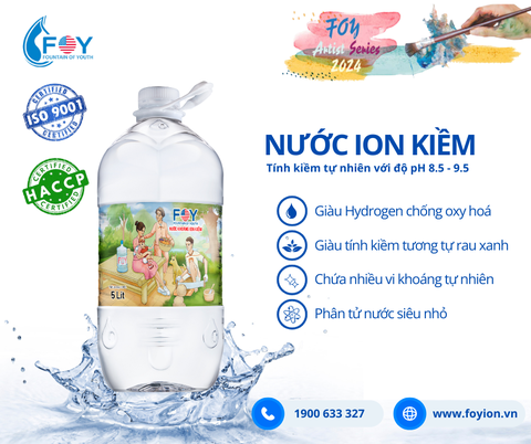 Nước khoáng ion kiềm 5L FOY Artist (Thùng 4 chai)