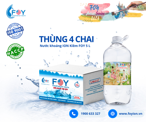 Nước khoáng ion kiềm 5L FOY Artist (Thùng 4 chai)