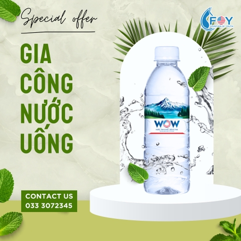 Gia công nước tinh khiết đóng chai 350ml