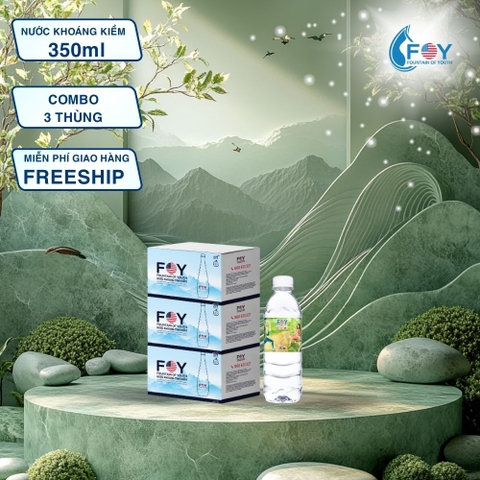 COMBO 3 thùng - Nước khoáng ion kiềm chai 350ml FOY Artist