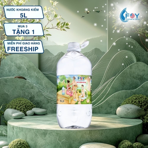 COMBO 3 TẶNG 1 - Nước khoáng ion kiềm chai 5L FOY Artist tặng 1 phần quà
