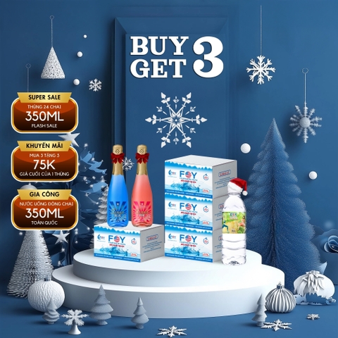 COMBO 3 TẶNG 2 - Nước khoáng ion kiềm chai 350ml FOY Artist tặng 2 phần quà