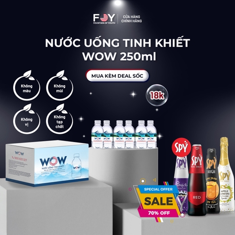 Nước tinh khiết cao cấp WOW LUXURY 250ml (Thùng 24 chai)