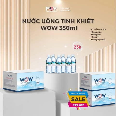 Thùng 24 chai WOW Nước Uống Tinh Khiết 350ML