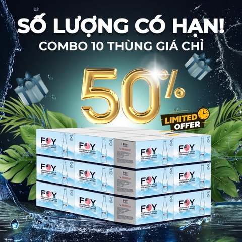 COMBO 10 thùng nước tinh khiết đóng chai WOW 350ml