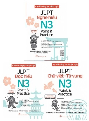 Combo (3 Cuốn Sách) Kỳ Thi Năng Lực Nhật Ngữ - JLPT N3 Point & Practice: Nghe Hiểu - Đọc Hiểu - Chữ Viết-Từ Vựng của nhiều tác giả