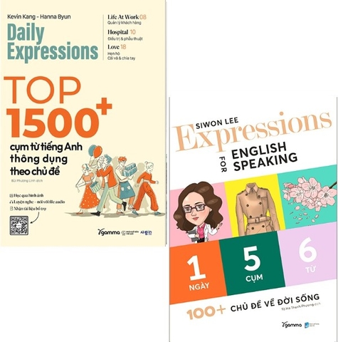 Combo (2 Cuốn Sách) Daily Expression - Top 1500+Cụm Từ Tiếng Anh Thông Dụng Theo Chủ Đề - Expressions For English Speaking 100+ Chủ Đề Về Đời Sống