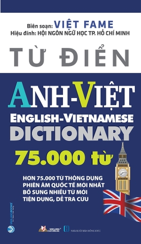 Sách Từ Điển Anh-Việt 75.000 Từ (Tái Bản 2023) - Việt Fame