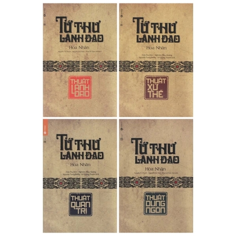 sách Bộ Hộp Gỗ Tứ Thư Lãnh Đạo - Hòa Nhân