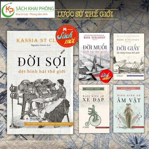 Combo (5 cuốn sách) Lược sử thế giới: Biên Niên Sử Xe Đạp - Biên Niên Sử Âm Vật - Đời Giấy -  Đời Sợi - Đời Muối