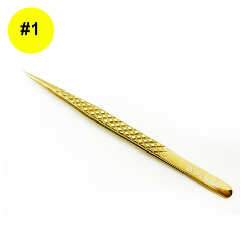 Eyelash Extension Tweezers Gold Premium - Code #1