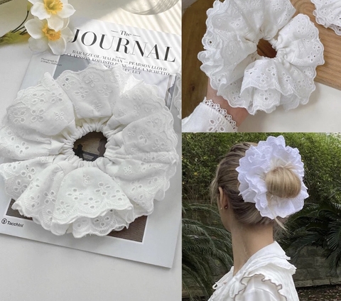 Scrunchies cột tóc phong cách Hàn Quốc