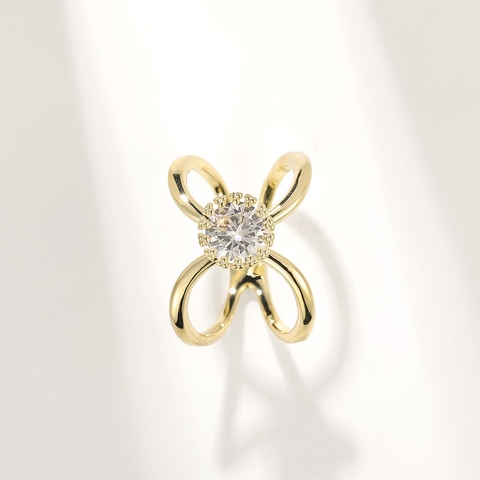Khuy Cài Khăn KLA Luxury Gifts KLA487 Hình Tròn Màu Vàng Đính Đá Moissanite Lấp Lánh