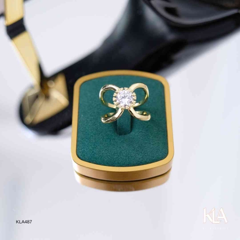 Khuy Cài Khăn KLA Luxury Gifts KLA487 Hình Tròn Màu Vàng Đính Đá Moissanite Lấp Lánh