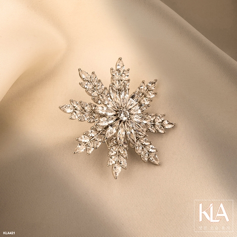 Trâm Cài Áo Cao Cấp KLA Luxury Gifts KLA318 Hình Bông Tuyết Đính Đá Moissanite Lấp Lánh