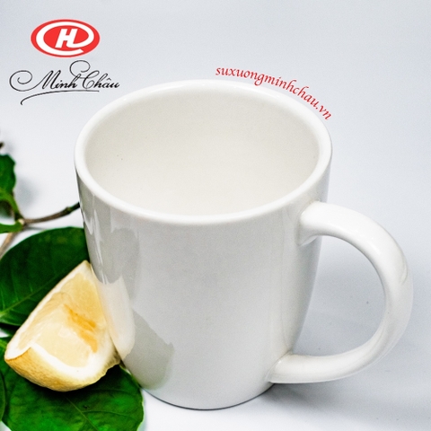 Cốc Nước Sứ Trắng Trơn Minh Châu Cao Cấp