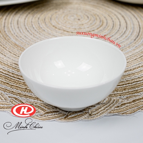 Bát Chấm Sứ Xương Sứ Minh Châu Trắng Trơn - BONE - C03