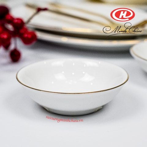 Đĩa Chấm Viền Vàng Sứ Minh Châu Cao Cấp ( Nhiều Kích Thước)