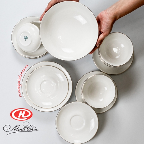 Bộ Đồ Ăn Gia Đình 12-28 Sản Phẩm Sứ Minh Châu Cao Cấp