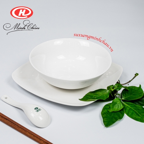 Bát Tô Loe Sứ Minh Châu Cao Cấp TL07 Trắng Trơn