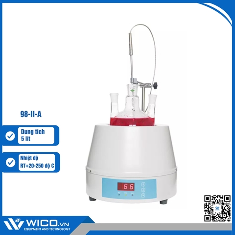 Bếp Đun Bình Cầu 450 Độ C Có Cảm Biến Nhiệt Độ 98-II-A | 5000 ml