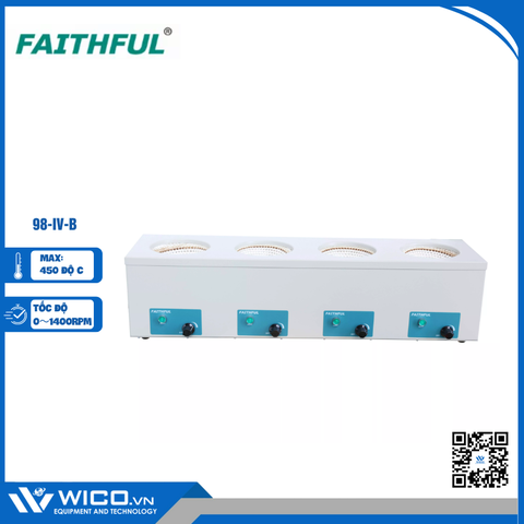 Bếp Đun Bình Cầu 2/4/6 Vị Trí Faithful Trung Quốc 98-IV-B | 100ml - 1 lít