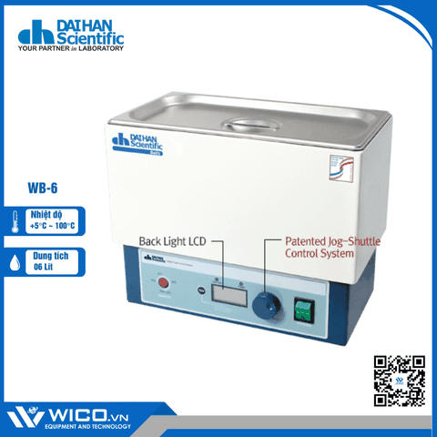 Bể Cách Thuỷ  Điều Nhiệt Daihan Hàn Quốc WB-6 | 6 Lít